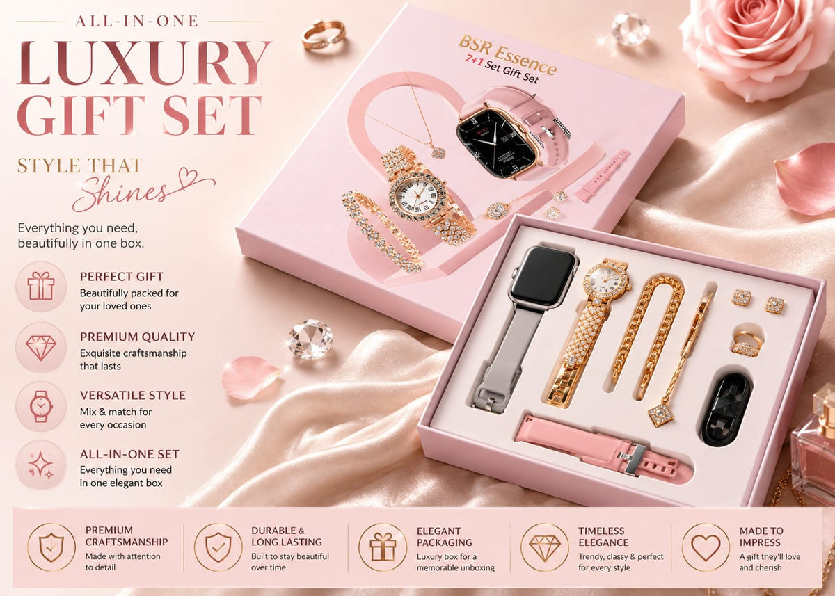 A58 7+1 Luxury Gift Set – All-in-One Women's Watch & Jewelry Box
