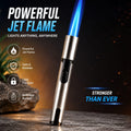 Jet Flame Lighter – Refillable Butane with Safety Lock